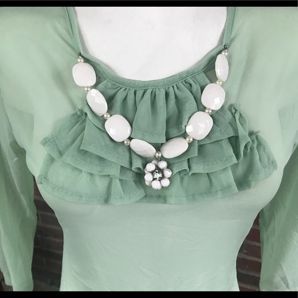 Sheer ruffled top - Picture 2 of 2